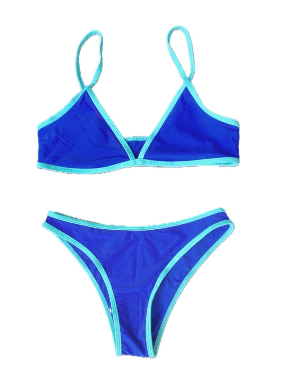 Blue and Teal Bikini Set Swimsuit- Small